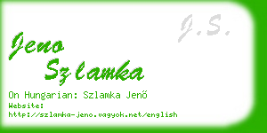 jeno szlamka business card